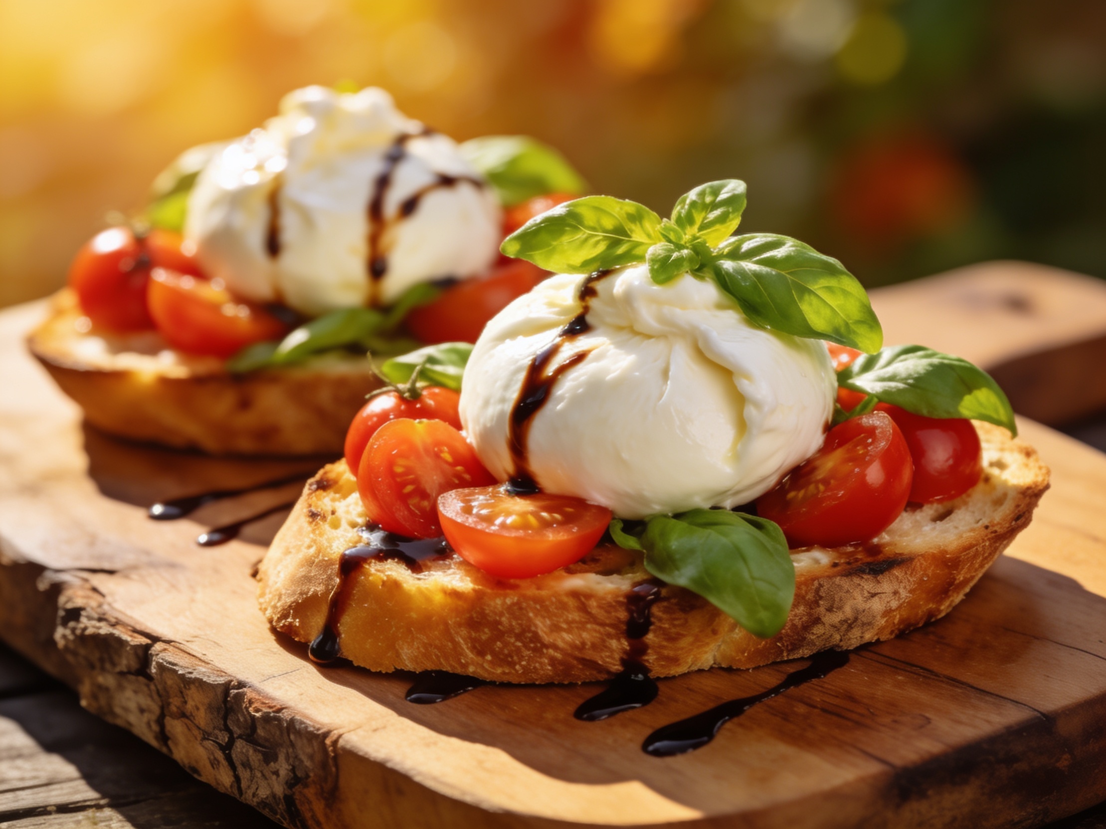 Burrata-Bruschetta mit Tomaten