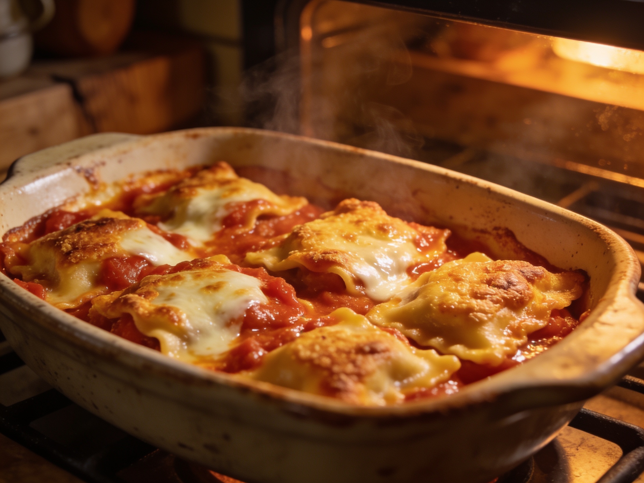 One pot ravioli aus dem ofen